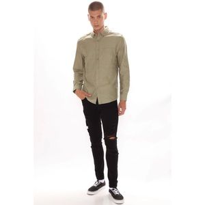 Fashion Nova East End Long Sleeve Woven Top Olive XL